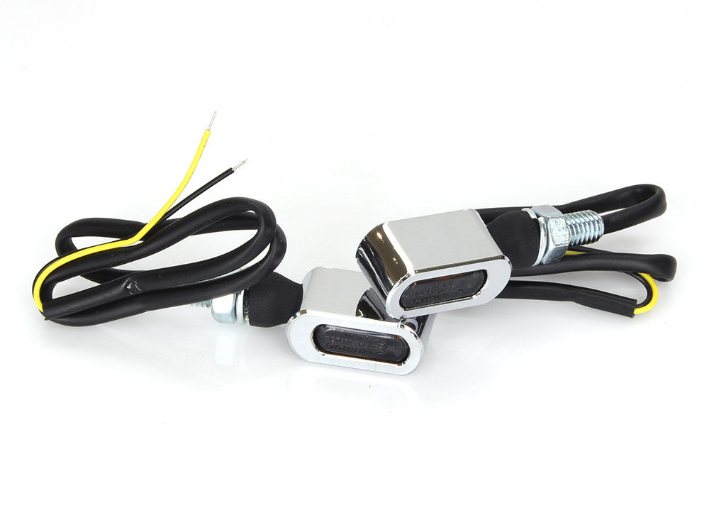 Slim Line LED Turn Signals - Chrome. Matches Front Under Perch Indicators.