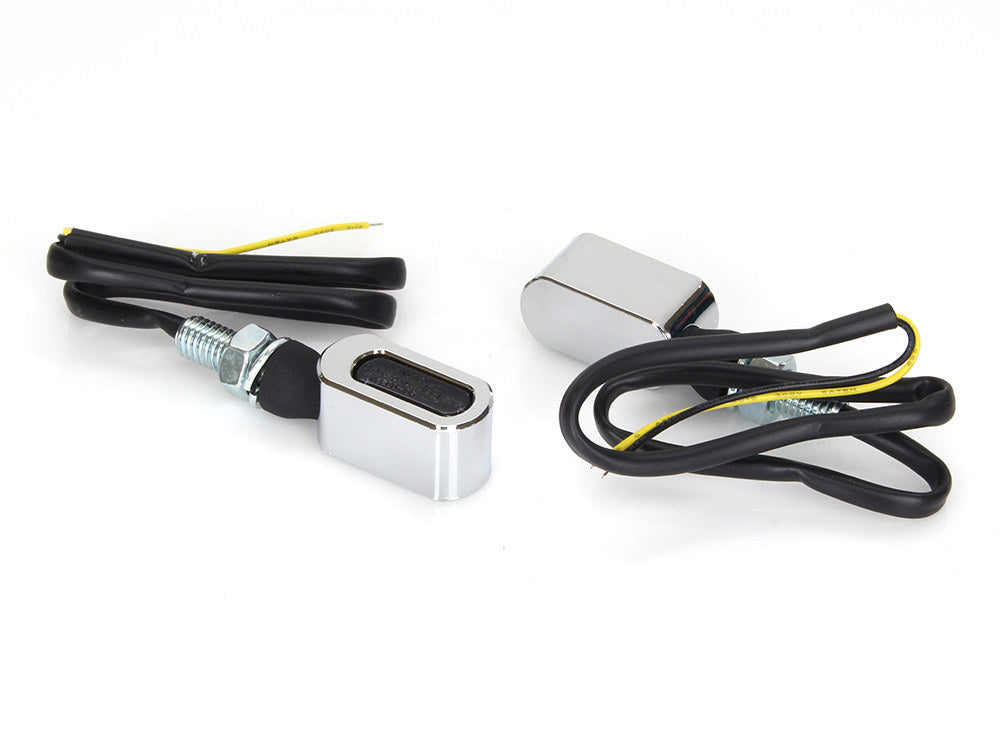 Slim Line LED Turn Signals - Chrome. Matches Front Under Perch Indicators.