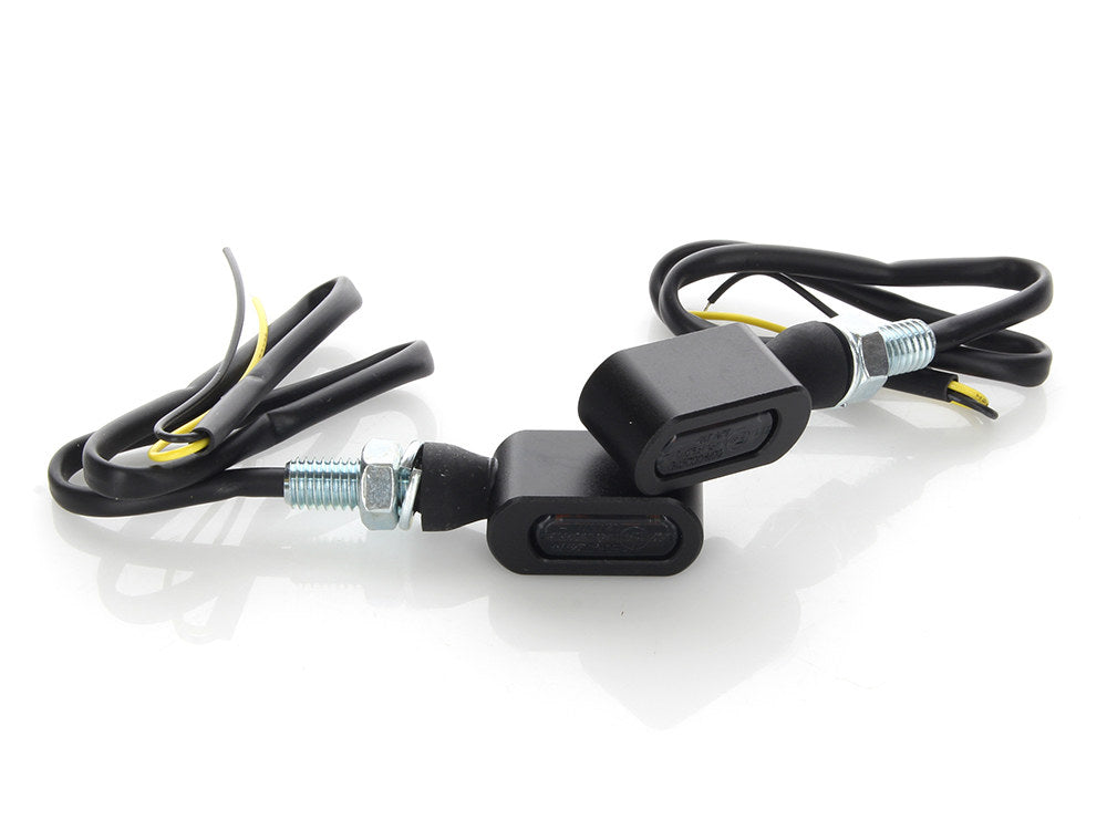 Slim Line LED Turn Signals - Black. Matches Front Under Perch Indicators.