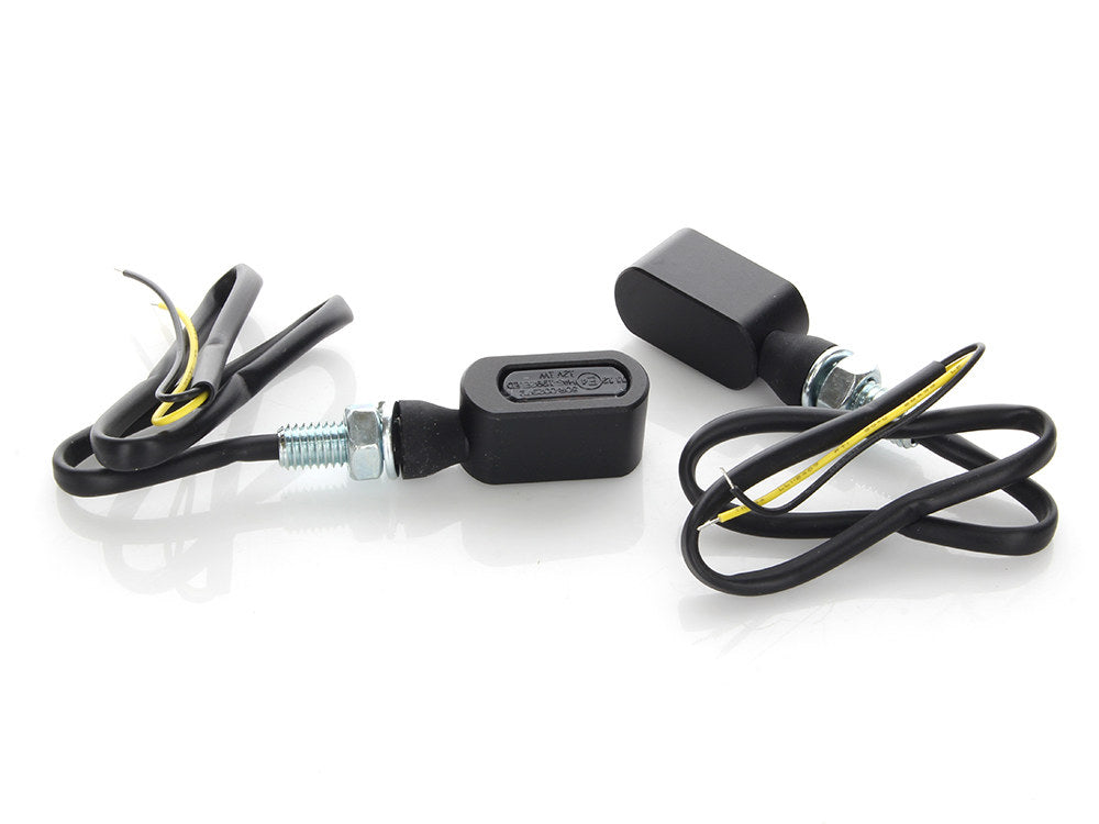 Slim Line LED Turn Signals - Black. Matches Front Under Perch Indicators.
