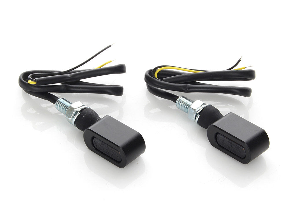 Slim Line LED Turn Signals - Black. Matches Front Under Perch Indicators.
