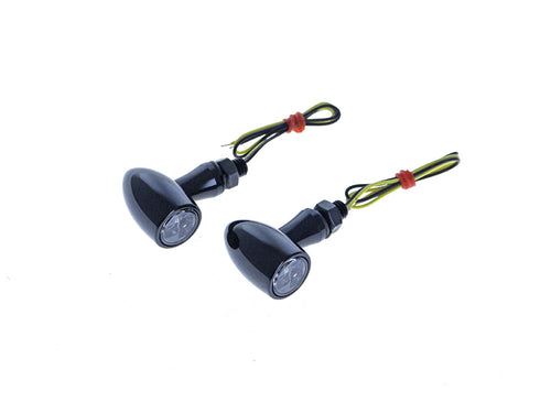 Rear LED Mini Bullet Run/Brake/Turn Signals - Gloss Black