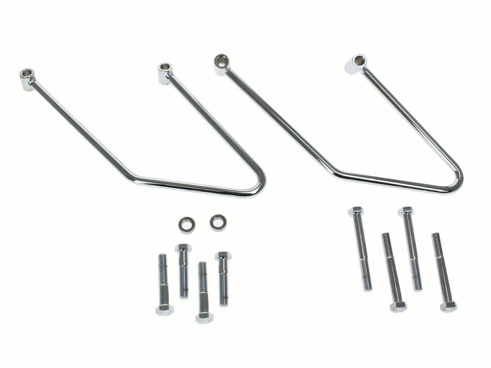 Saddlebag Supports - Chrome. Fits FX Softail 2006-2015 & Fatboy 2007-2017