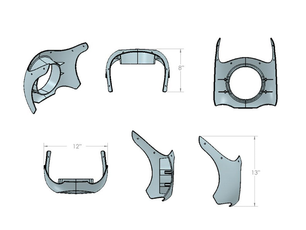 Outlaw Universal Fairing. Fits 35mm-49mm Forks & 5-3/4in. Headlight.