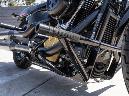 Front & Rear Brawler Crash Bar Kit - Black. Fits Softail 2018-2024 With Mid Mounts