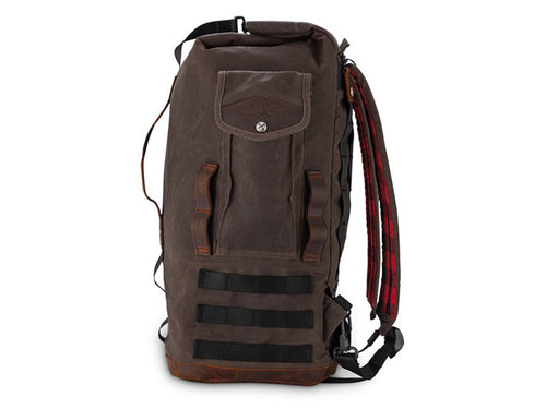 Sissy Bar Backpack - Dark Oak Wet Waxed.