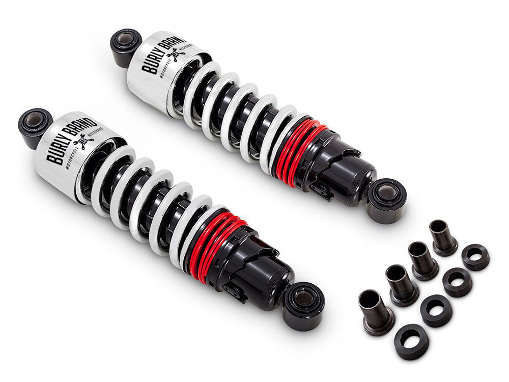10-1/2in. Slammer Plus Rear Shock Absorbers - Chrome. Fits Dyna 1991-2017.