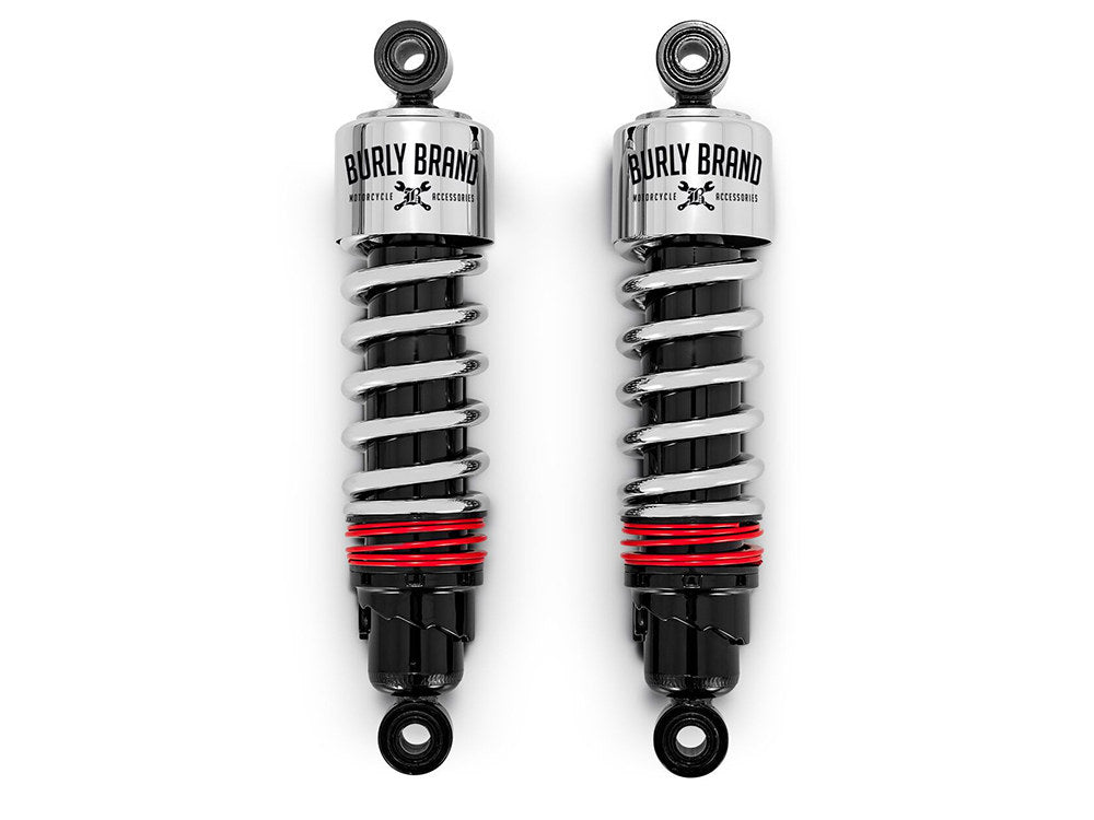 10-1/2in. Slammer Plus Rear Shock Absorbers - Chrome. Fits Dyna 1991-2017.