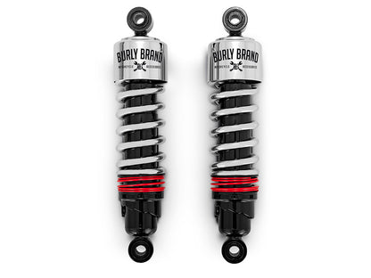 10-1/2in. Slammer Plus Rear Shock Absorbers - Chrome. Fits Dyna 1991-2017.