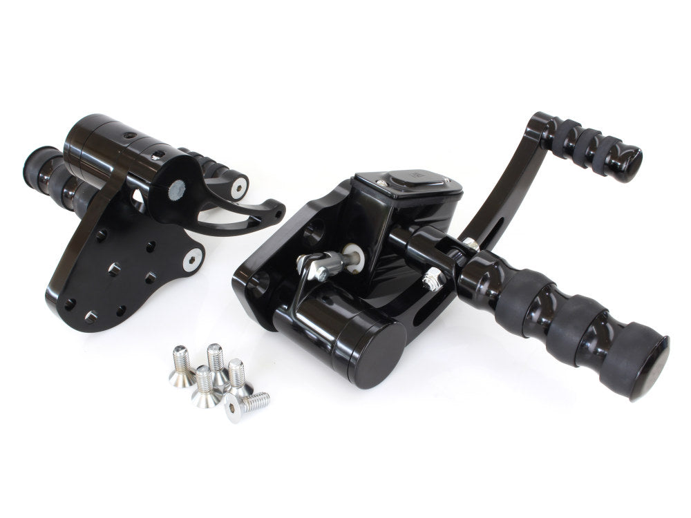 Standard Length Forward Controls - Black. Fits Softail 1984-1999 & 4Spd Big Twins 1936-1986