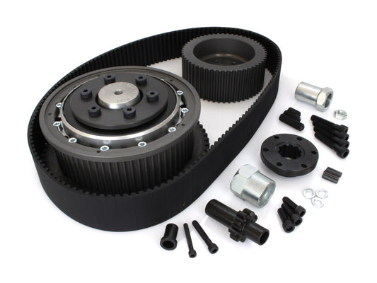 2in. Electric Start Open Primary Belt Drive Kit. Fits Big Twin 1970-1978 with Ratchet Lid Transmission.