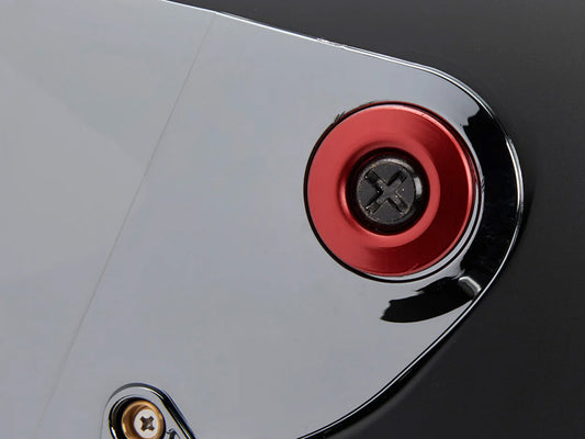 Hardware Kit - Black Screw with Red Baseplate. Fits Biltwell Gringo S and Lane Splitter Helmets