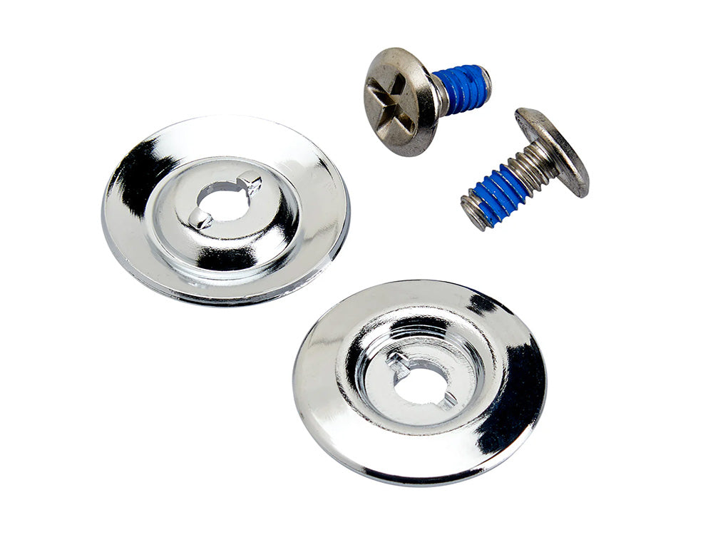 Hardware Kit - Stainless Screw with Chrome Baseplate. Fits Biltwell Gringo S and Lane Splitter Helmets