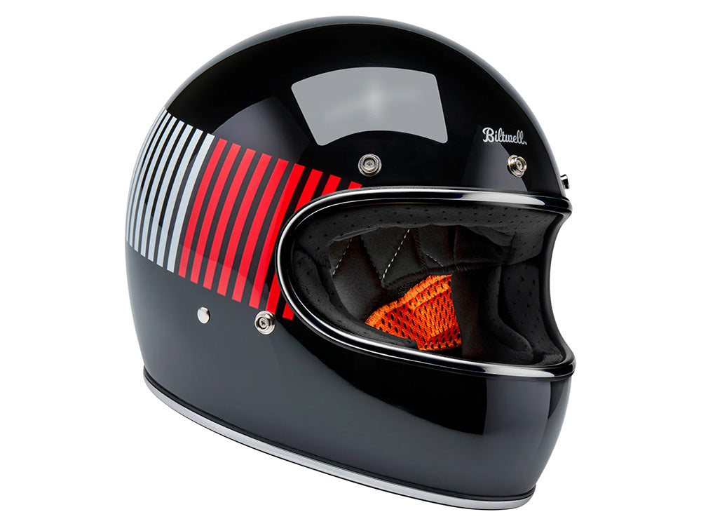 Gringo Helmet - Raceflow Gloss Black, Red, White & Blue. Size Large with ECE R22.06 Compliance