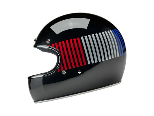 Gringo Helmet - Raceflow Gloss Black, Red, White & Blue. Size XX-Large with ECE R22.06 Compliance