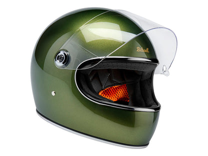 Gringo S Helmet - Metallic Dart Green. Size Small with ECE R22.06 Compliance