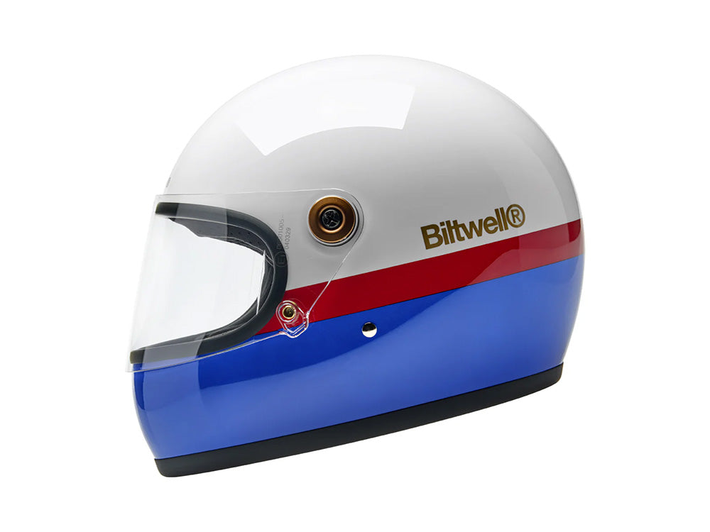 Gringo S Helmet - Apex Gloss White, Red & Blue. Size XX-Large with ECE R22.06 Compliance