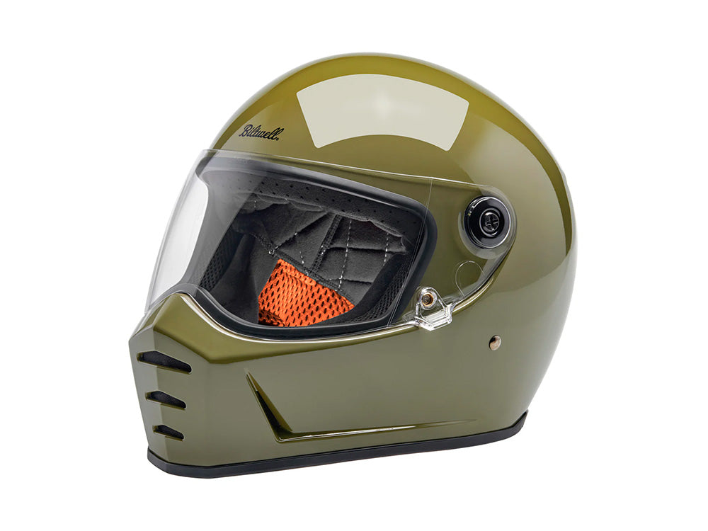 Lane Splitter Helmet - Gloss Olive Green. Size Medium with ECE R22.06 Compliance