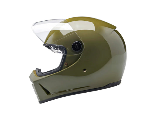 Lane Splitter Helmet - Gloss Olive Green. Size X-Large with ECE R22.06 Compliance