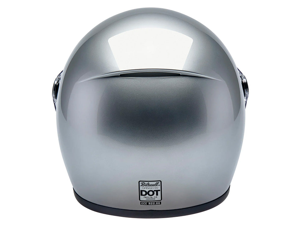Gringo SV Helmet - Gloss Silver. Size Medium with ECE R22.06 Compliance