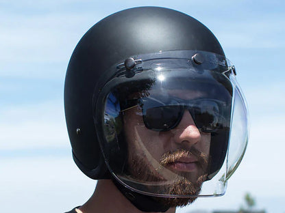 Bubble Shield Visor - Clear. Fits Gringo Helmets & Most Helmets With 3 Studs Along The Top