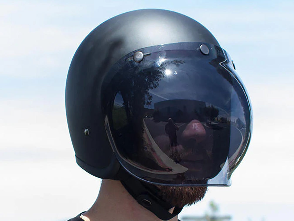 Bubble Shield Visor - Smoke. Fits Gringo Helmets & Most Helmets With 3 Studs Along The Top