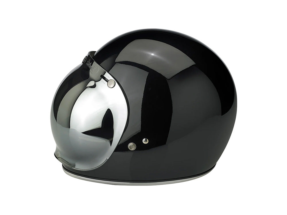 Bubble Shield Visor - Chrome Mirror. Fits Gringo Helmets & Most Helmets With 3 Studs Along The Top