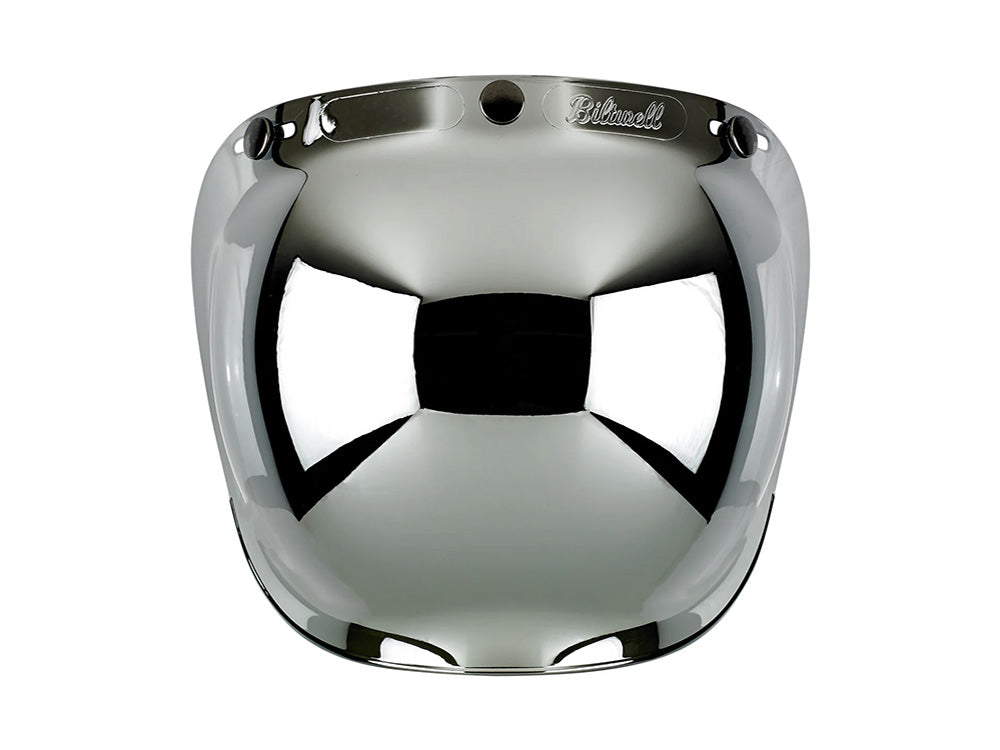 Bubble Shield Visor - Chrome Mirror. Fits Gringo Helmets & Most Helmets With 3 Studs Along The Top