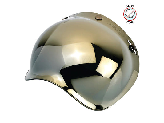 Bubble Shield Visor - Gold Mirror. Fits Gringo Helmets & Most Helmets With 3 Studs Along The Top