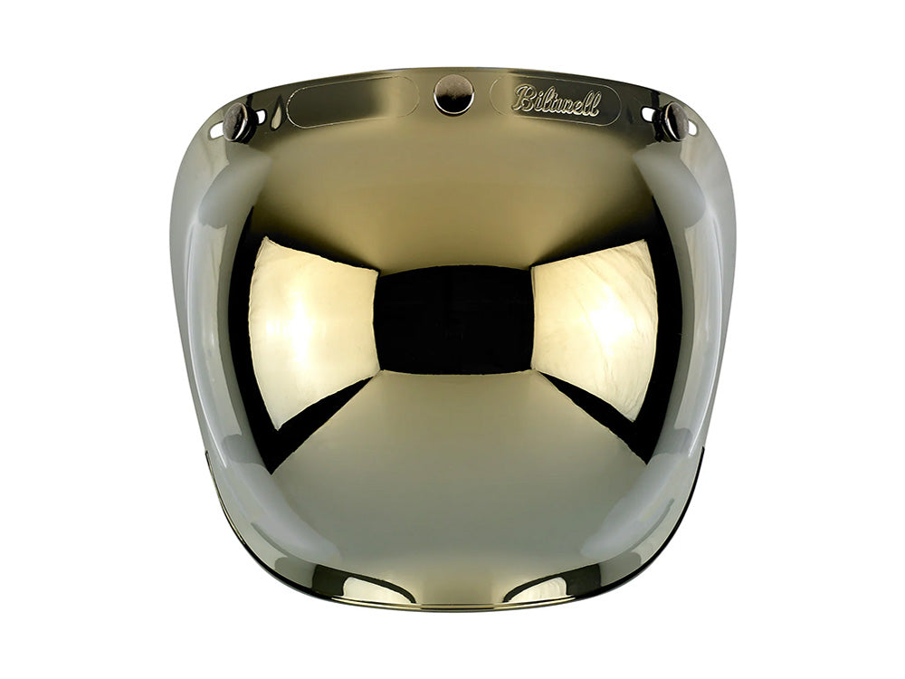 Bubble Shield Visor - Gold Mirror. Fits Gringo Helmets & Most Helmets With 3 Studs Along The Top
