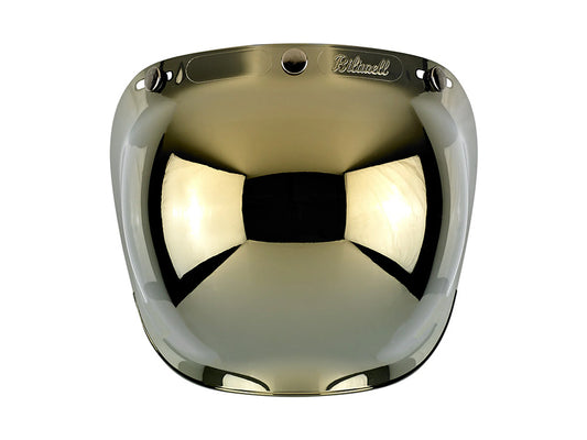 Bubble Shield Visor - Gold Mirror. Fits Gringo Helmets & Most Helmets With 3 Studs Along The Top