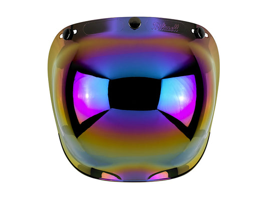 Bubble Shield Visor - Rainbow Mirror. Fits Gringo Helmets & Most Helmets With 3 Studs Along The Top