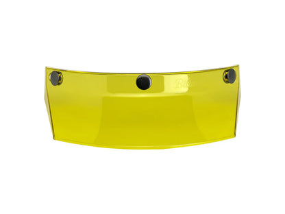 Moto Visor - Yellow Translucent. Fits Gringo Helmets & Most Helmets With 3 Studs Along The Top
