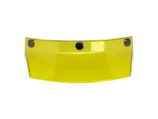 Moto Visor - Yellow Translucent. Fits Gringo Helmets & Most Helmets With 3 Studs Along The Top