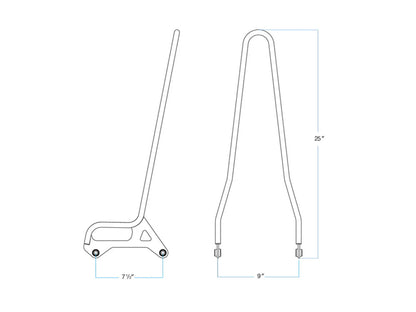Sissy Bar Kit - Black. Fits Sportster 1996-2003