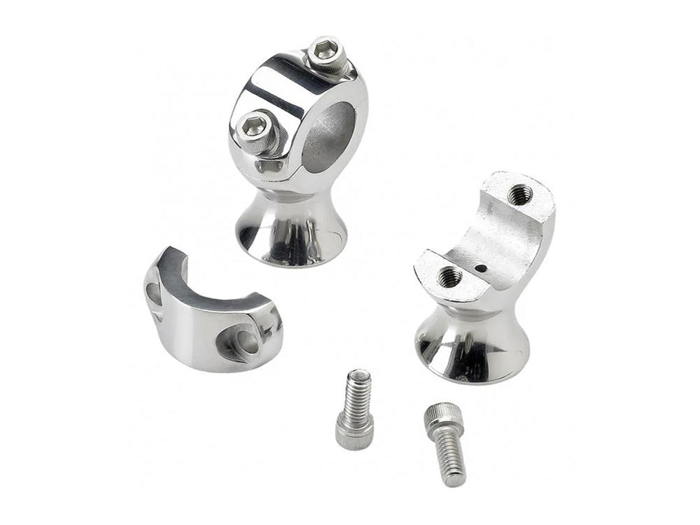 1.75in. Straight Slimline Risers - Polished. Fits 1in. Handlebar