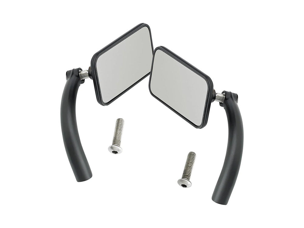 Rectangular Utility Mirrors - Satin Black. Left and Right Set