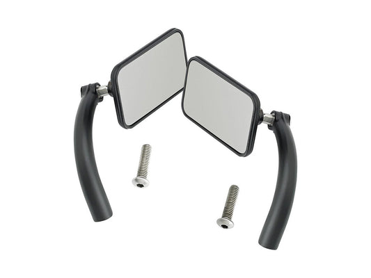 Rectangular Utility Mirrors - Satin Black. Left and Right Set