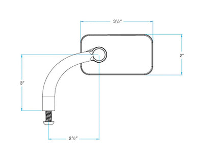 Rectangular Utility Mirrors - Chrome. Left and Right Set