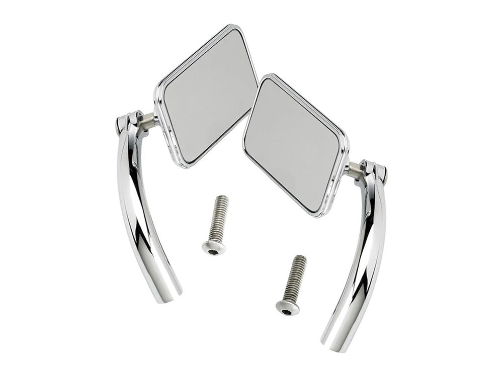 Rectangular Utility Mirrors - Chrome. Left and Right Set