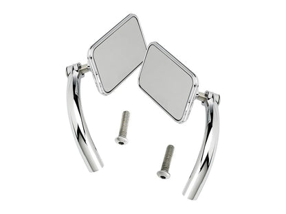 Rectangular Utility Mirrors - Chrome. Left and Right Set