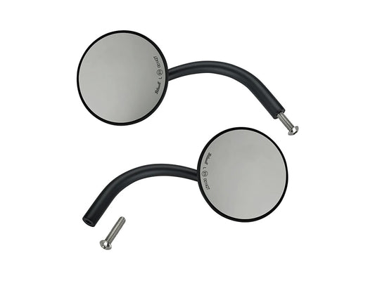 Round Utility Mirrors - Satin Black. Left and Right Set