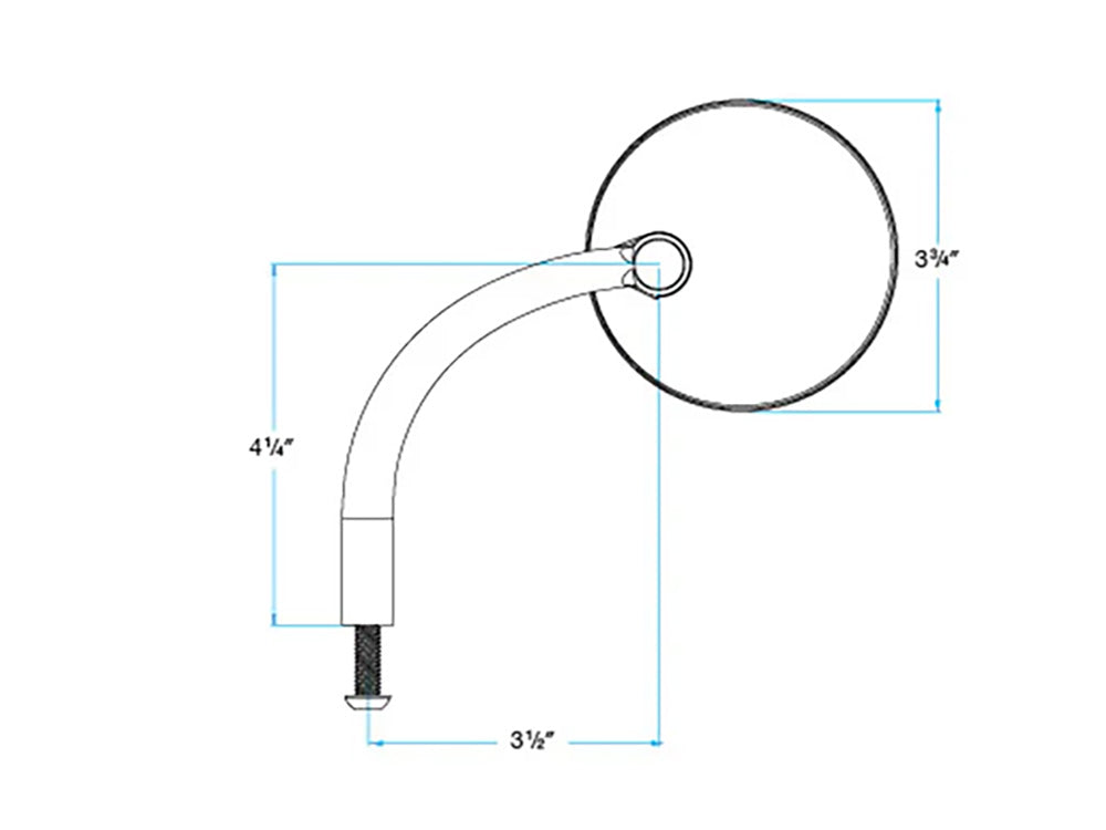 Round Utility Mirrors - Chrome. Left and Right Set