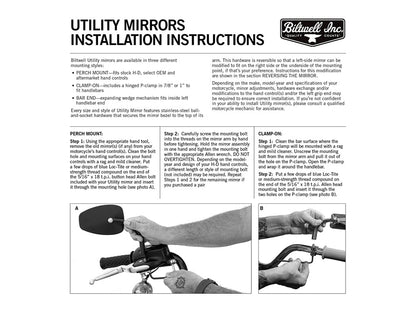 Teardrop Utility Mirrors - Chrome. Left and Right Set