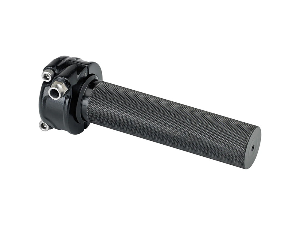 Single Throttle Cable Housing - Black. Cast Whiskey Throttle Tube Fits 1in. Bar