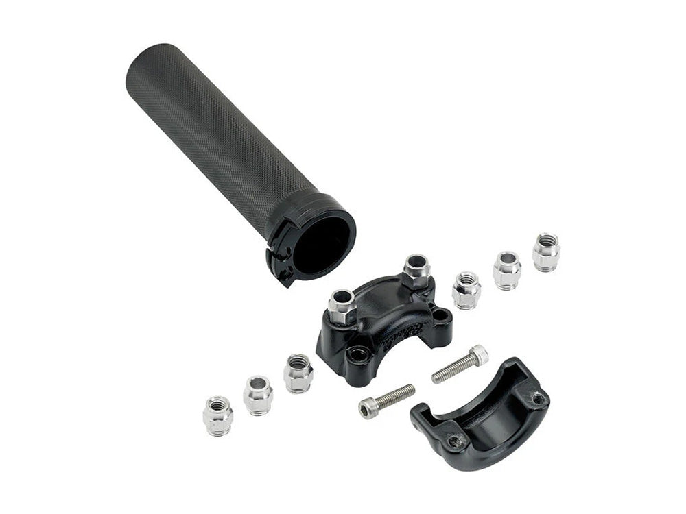 Dual Throttle Cable Housing - Black. Cast Whiskey Throttle Tube Fits 1in. Bar