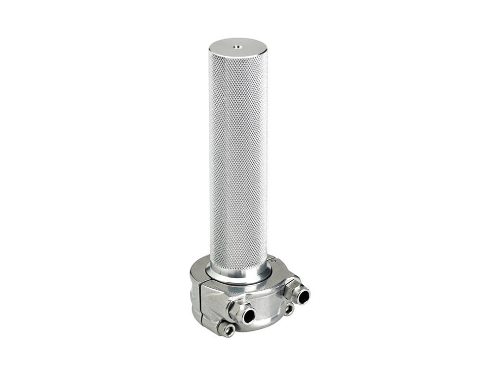 Dual Throttle Cable Housing - Polished. Cast Whiskey Throttle Tube Fits 1in. Bar