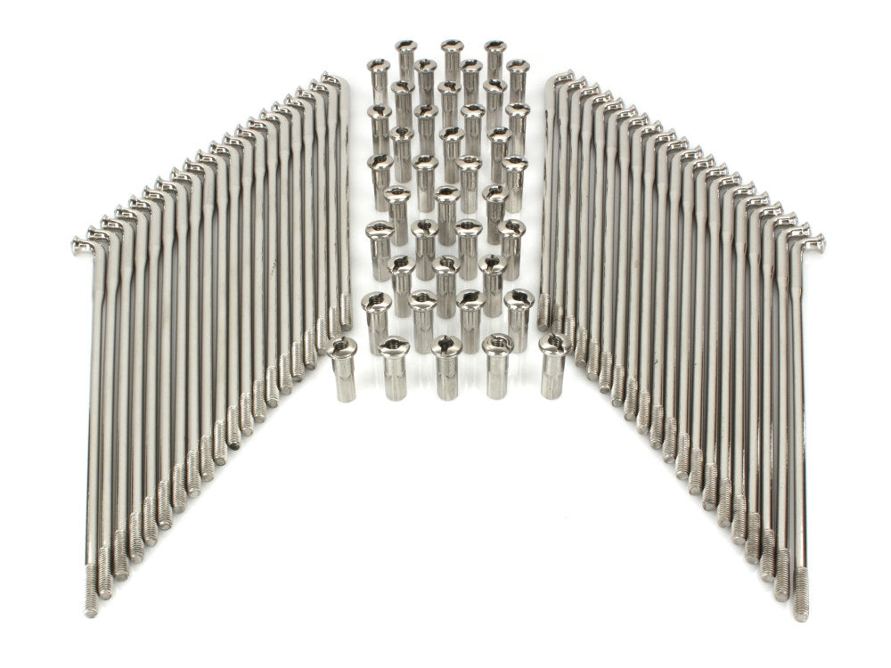 16in. Spokes - Polished Stainless Steel. Fits Original Style H-D Deep Drop Center Rim when used in conjunction with 1997up H-D style Rear Hub or H-D Style Wide Glide Front Hub.