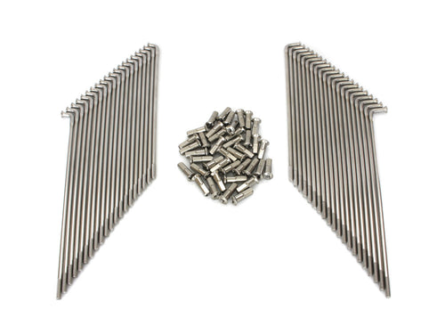19in. Spokes - Stainless Steel. Fits Original Style H-D Deep Drop Center Rim when used in conjunction with Narrow Glide Hub 1973up & OEM H-D Mid Glide Front Hub 2006up.