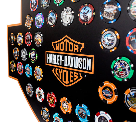 Harley-Davidson Bar & Shield 48 Poker Chip Magnetic Frame